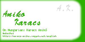 aniko karacs business card